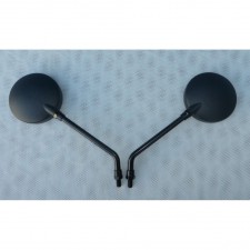 ZRCÁTKA PÁR - ČERNÁ - M8X1,25  - KULATÁ - SE STAVITELNÝM SKLEM, HOMOLOGACE E